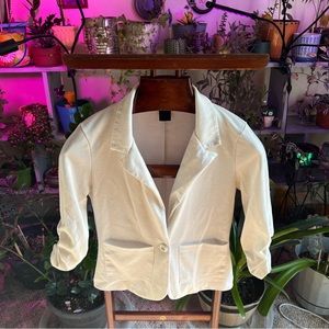 Polyester white blazer!